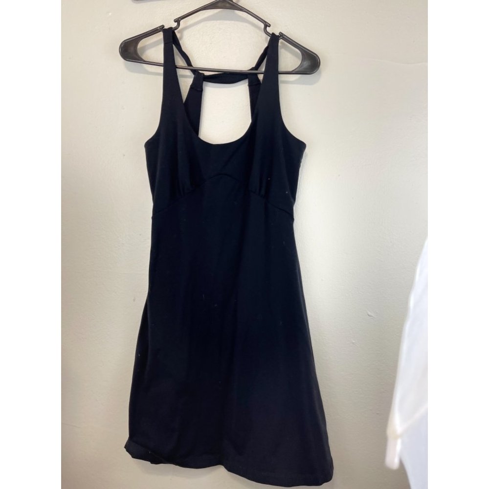 Women's Boston Proper Small Dress Nylon Spandex Black Scoop Neck Midi